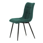 Židle jídelní, zelená látka, černý kov