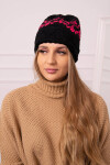 Dámská čepice Kira K374 black+pink UNI