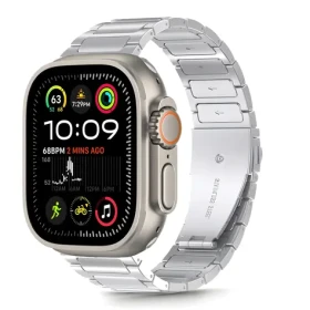 Tech-Protect Stainless Bracelet stříbrná / Řemínek pro Apple Watch / článkový tah / 44/45/46/49 mm