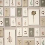 Ib Laursen Papírový štítek Flower Designs – set 8 ks, multi barva, papír