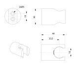 SAPHO - Držák sprchy kulatý, pevný, zlato mat 1205-15GB