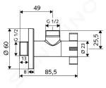 SCHELL - 4Wing Rohový regulační ventil, chrom 053990699