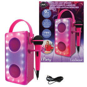 Lexibook iParty bluetooth reproduktor růžový s mikrofonem a světelnými efekty - Alltoys Lexibook