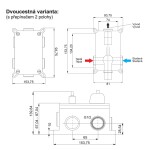 Mereo Vanový set s termostatickou podomítkovou tlačítkovou baterií - 2-cestná - oválný kryt CB60106TB1