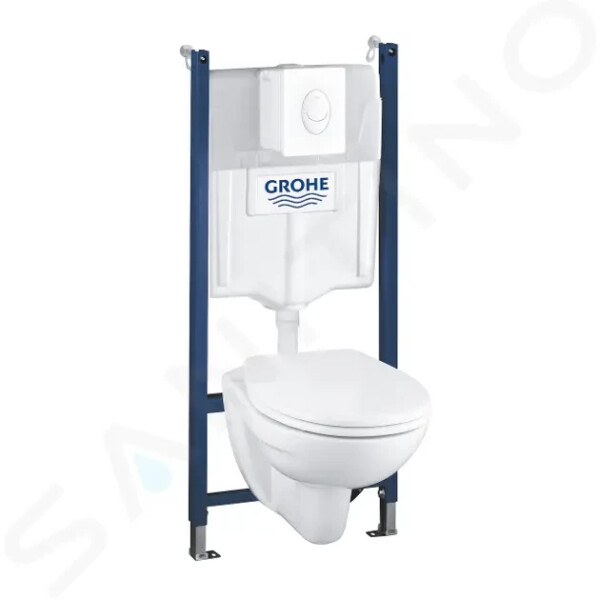 GROHE - Solido Set předstěnové instalace, klozetu Bau Ceramic a sedátka softclose, tlačítko Skate Air, alpská bílá 39116000