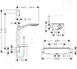 HANSGROHE - Raindance Select S Sprchový set s termostatem, 150 mm, 3 proudy, bílá/chrom 27036400