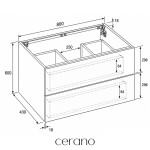 CERANO - Koupelnová skříňka pod umyvadlo Adele - TIP-ON otevírání - dub Cannolo Cremona - 80x60x44,8 CER-115172