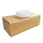 Koupelnová skříňka s krycí deskou SAT Feel 100x30x46 cm medový dub mat SATFEEL100DMD SATFEEL100DMD