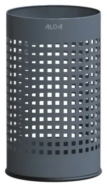ALDA Officer šedá / Odpadkový koš / děrovaný / lakovaná ocel / 18 l