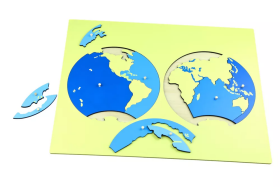 Moyo Montessori Moyo Montessori Puzzle - mapa oceánů - bez rámečku