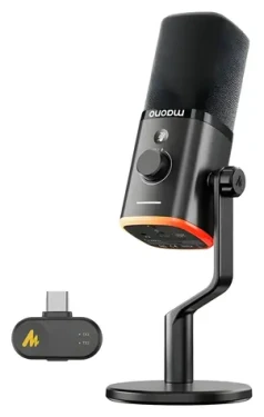 Maono PD100W černá / Dynamický mikrofon / USB-C / 2,4 GHz / 50 - 16000 Hz / RGB (PD100W Black)