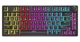 Savio Phenix Gateron Yellow Pro Pudding černá / Mechanická herní klávesnice / RGB podsvícení / bezdrátová (SAVGK-PHENIX YELLOW PUDDING)