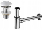 MEXEN/S - Umyvadlový sifon s výpustí click-clack s keramickou zátkou bez přepadu, chrom/bílá 7991050-02