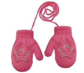 BeSnazzy pletené dětské rukavičky zateplené s obrázkem - dívčí - tmavě růžové, velikost: 12cm