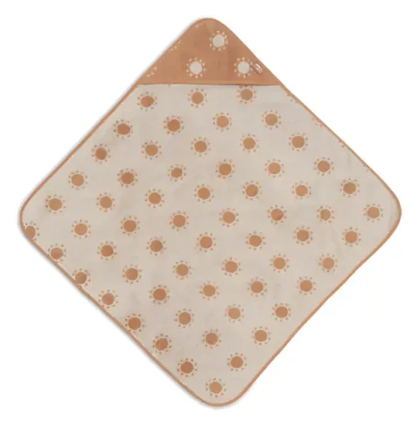 Jollein Jacquard Sun / Osuška s kapucí froté / 75x75 cm / 100% bavlna / od narození (534-514-68167)