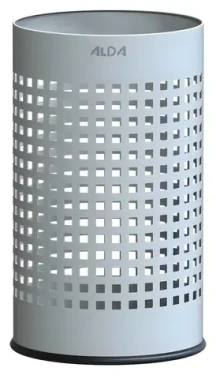 ALDA Officer bílá / Odpadkový koš / 18 l / děrovaný / lakovaná ocel
