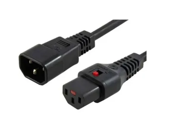 MicroConnect Prodlužovací kabel s IEC zámkem C13 - C14 1m černá (PC1024)