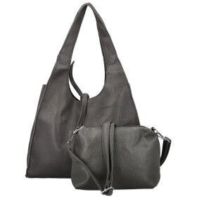 Trendy dámský koženkový set kabelek Winona, tmavě šedý