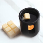 Stoneglow Aromalampa + vonný vosk Grapefruit/Mimosa 75 g, žlutá barva, černá barva, keramika, vosk