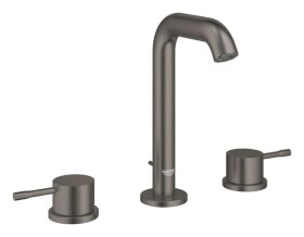 GROHE - Essence Umyvadlová baterie s výpustí, 3-otvorová instalace, kartáčovaný Hard Graphite 20296AL1
