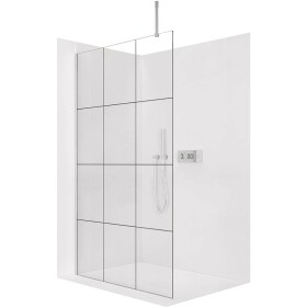 CERANO Sprchová zástěna Walk-in Onyx Top Cube L/P - 8 mm - hranatá vzpěra - chrom, industriální sklo - 140x200 cm