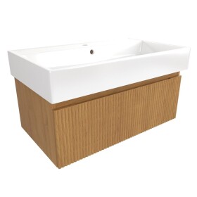 Koupelnová skříňka s umyvadlem SAT Evolution 78x30x44,5 cm dub medový mat SATEVO80DMU2 SATEVO80DMU2