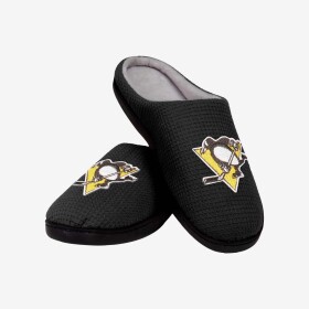 FOCO Pánské pantofle Pittsburgh Penguins NHL Memory Foam Slide Slipper Velikost: S = 39–41 EU