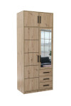 Šatní skříň Kos D2 Barva korpusu: Dub - Artisan, Rozměry: 100 cm, Dveře: Dub-Artisan