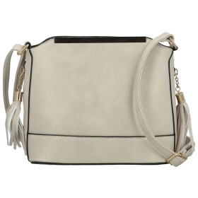 Módní dámská koženková crossbody kabelka Vaios, světle šedá
