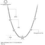 Ocelový choker náhrdelník Patricia - chirurgická ocel, hvězdy, Stříbrná 38 cm + 5 cm (prodloužení)