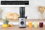 Unold Sam stříbrno-černá / Pomalý odšťavňovač / 200 W / 40-80 ot./min / plnicí otvor 110 mm (78275)
