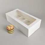 Cake star Bílá krabice s průhledným víkem na 8ks muffinů