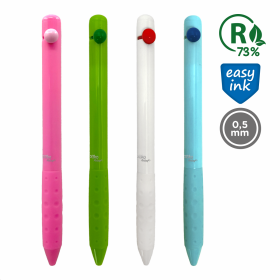 Spoko ReLeaf kuličkové pero - Bubbles, Easy ink, modrá náplň, displej, mix barev - 36ks