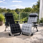 Skládací zahradní lehátko s polštářem TDC01-BK Černá