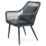 Zahradní set 1+2, solární podsvícení, kov, šedá, AZS-L1314 GREY