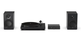 Pro-Ject Colourful Audio System E Satin Black / All-in-one Hi-Fi systém s gramofonem (9pcasesb)