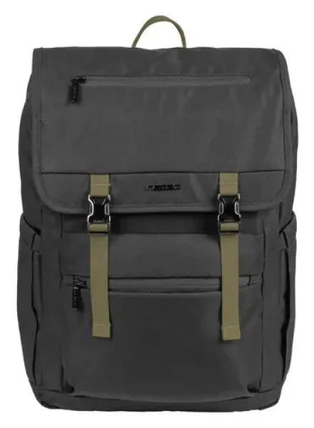 Natec NIALA černá, zelený vnitřek / Batoh na notebook / 15,6" / 18 l / recyklovaný polyester (NTO-2239)