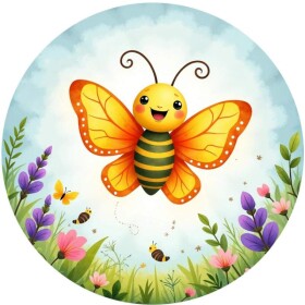 Obrázek Jedlý papír na dort Veselý motýlek