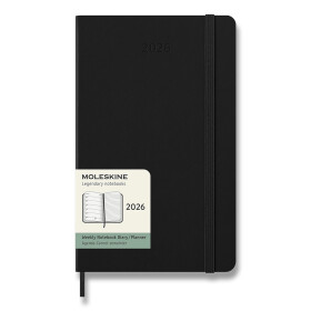 Diář Moleskine 2026 - tvrdé desky, L, týdenní, černý