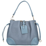 Módní dámská koženková kabelka na rameno Linna, džínově modrá