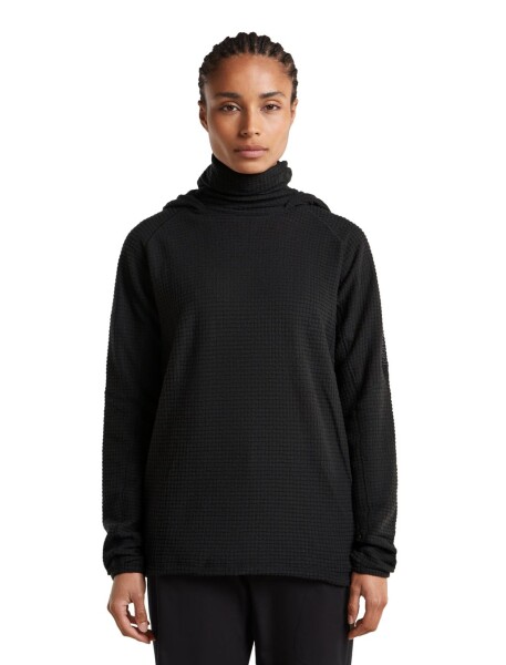 Dámská merino mikina ICEBREAKER Wmns Merino 400 RealFleece Grid Pulover Hoodie, Black velikost: S