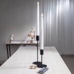 STAR TRADING LED svíčka Flamme Slim White 28 cm – set 2 ks + dálkový ovladač, bílá barva, vosk