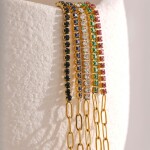 Elegantní náramek se zirkony, chirurgická ocel, Modrá 17 cm + 3 cm (prodloužení)