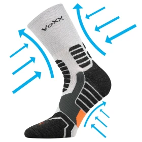 VOXX Ponožky kompresní sportovní RONIN s ionty stříbra SVĚTLE ŠEDÉ 35-38 111135