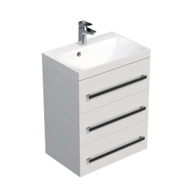 Koupelnová skříňka s umyvadlem SAT Cube Way 60x76,5x40 cm bílá lesk CUBE2603BL CUBE2603BL