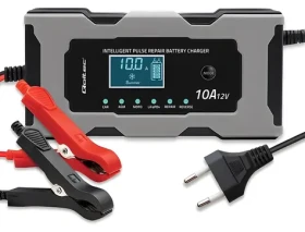 Mikroprocesorová nabíječka baterií 12V/10A LCD / Nabíječka autobaterie / AGM / GEL / LiFePO4 (52493)