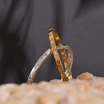 Pevný bangles náramek se zirkony, chirurgická ocel, Zlatá