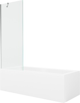 MEXEN/S - Cubik obdélníková vana 170 x 70 cm s panelem + vanová zástěna 70 cm, transparent, chrom 550317070X9507000001