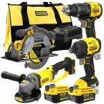 Stanley SFMCK459M2S žlutá / Sada aku nářadí / SFMCG400, SFMCS500, SFMCF800 / 4x18V / 2x 4Ah (SFMCK459M2S-QW)