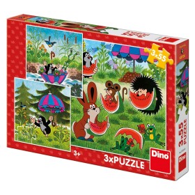 Krtek a paraplíčko: puzzle 3x55 dílků - Dino